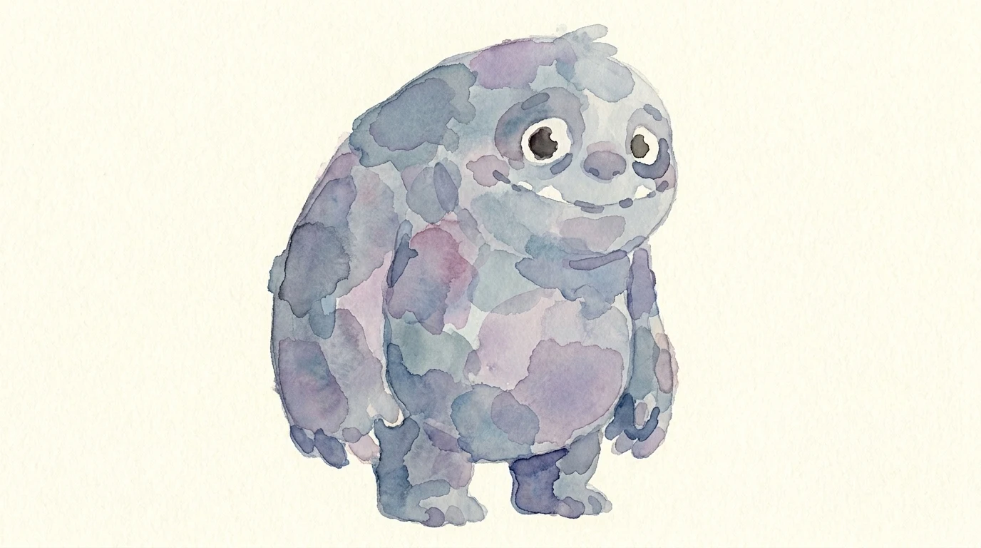 Ilustração em aquarela do monstro